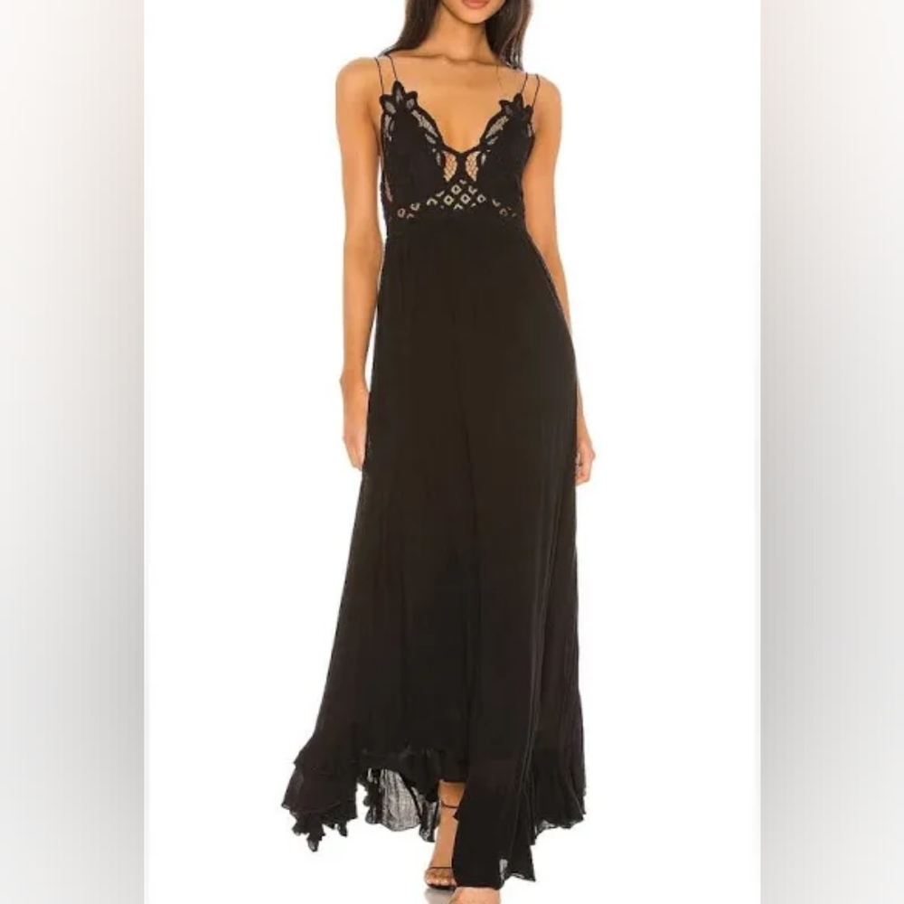 Free People Adela maxi dress size xs black in great condition.